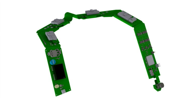 Printed Circuit Board (PCB)-Schulterteil mit integrierter Elektronik für die Alzheimer-Therapie (Bild: IMT AG)